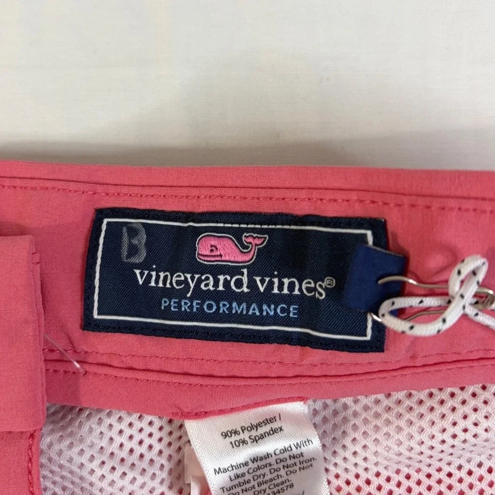 Vineyard Vines Breaker Shorts Men 36 Pink Coral Golf Preppy Stretch 9 Inseam NEW